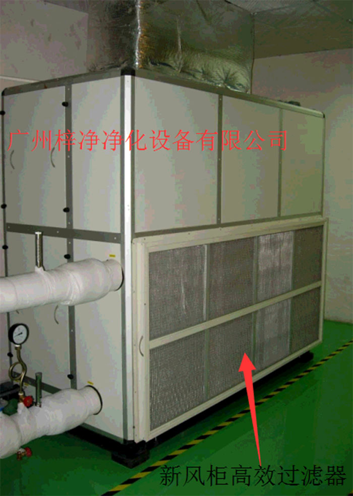 新風(fēng)柜內(nèi)設(shè)置有高效過濾器，中效過濾器，初效過濾器系統(tǒng)